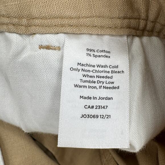 Talbots Cropped Pants Womens 12 Khaki Tan Coastal Cotton Tie Waist + Pockets - Picture 8 of 10